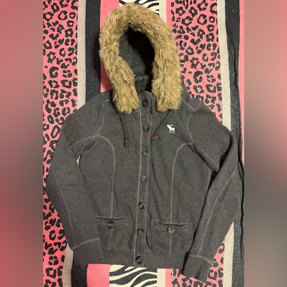 Vintage Abercrombie & Fitch Fur hooded jacket